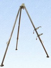 Tripod shewn with winch brackets designed for the G-Saver range