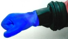 XEROTECH Blue Dry glove, with 'sleeve-seal' construction, designed to fit standard Ring system, Speed-fit ring systems and most Cir-clip ring fitted designs.